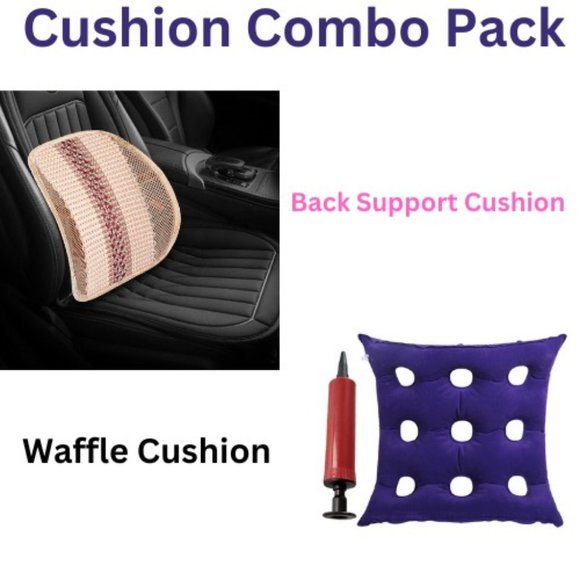 Back Support Cushion & Waffle Cushion for Bed Pack - Picture 1 of 13